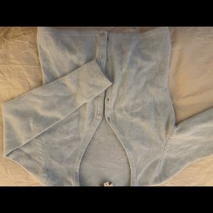 Shes light blue cardigan